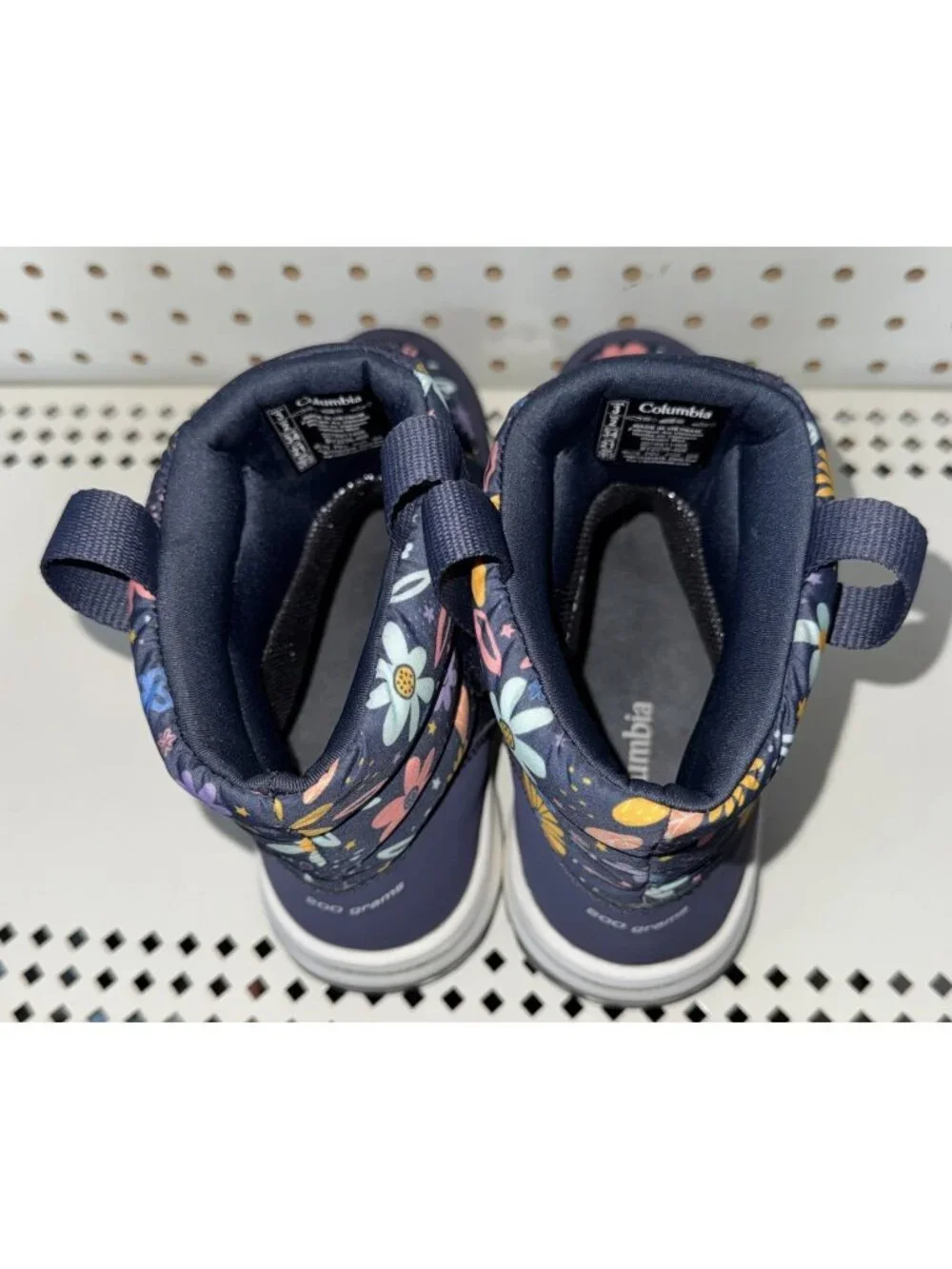Columbia Snowtrot Mid Girls Youth Insulated Winter Snow Boots Size 3 Floral
